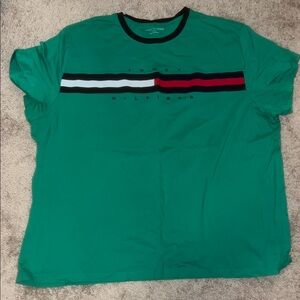 Tommy Hilfiger Men's Green Tee with Stripe Detail